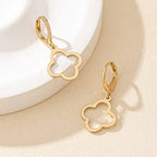 Orecchini Pendenti con Trifoglio a 4 Foglie oro