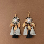 Boucles d'Oreilles Pendantes Bohêmes Plumes 3