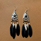 Boucles d'Oreilles Pendantes Bohêmes Plumes 5