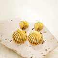 Boucles d'Oreilles Pendantes Coquilles Saint-Jacques Coquillage Femme