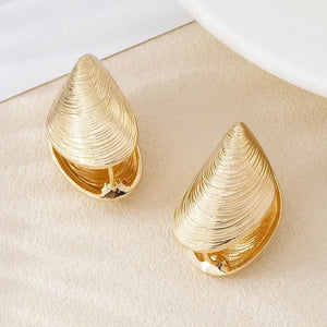 Boucles d'Oreilles Pendantes Coquillages Moules or