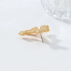 Boucles d'Oreilles Pendantes Corail Doré ou Argenté or