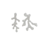 Boucles d'Oreilles Pendantes Corail Doré ou Argenté argent