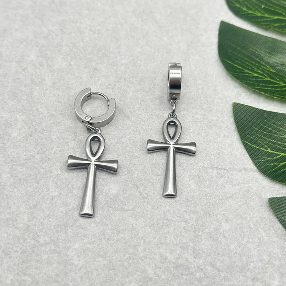 Boucles d'Oreilles Pendantes Croix d'Ankh 1