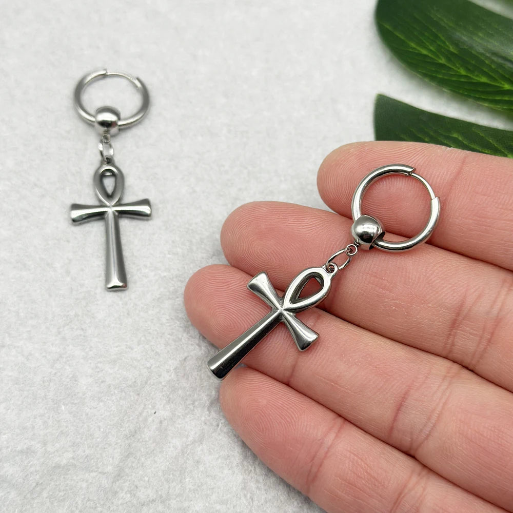Boucles d'Oreilles Pendantes Croix d'Ankh 2