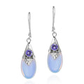 Boucles d'Oreilles Pendantes et Zircon  Pierre de Lune 1