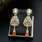 Boucles d'Oreilles Pendantes Ethniques Orientales orange