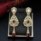 Boucles d'Oreilles Pendantes Ethniques Orientales rouge