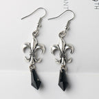 Boucles d'Oreilles Pendantes Fleur De Lys Femme