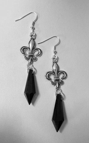 Boucles d'Oreilles Pendantes Fleur De Lys Femme