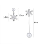 Boucles d'Oreilles Pendantes Flocon de Neige Argent Femme