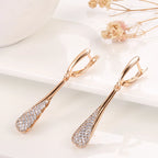 Boucles d'Oreilles Pendantes Goutte d'Eau en Zircon pour Femme