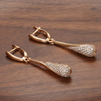 Boucles d'Oreilles Pendantes Goutte d'Eau en Zircon pour Femme