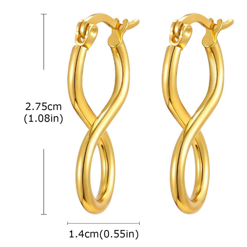 Boucles d'oreilles pendantes symbole infini géométrique 