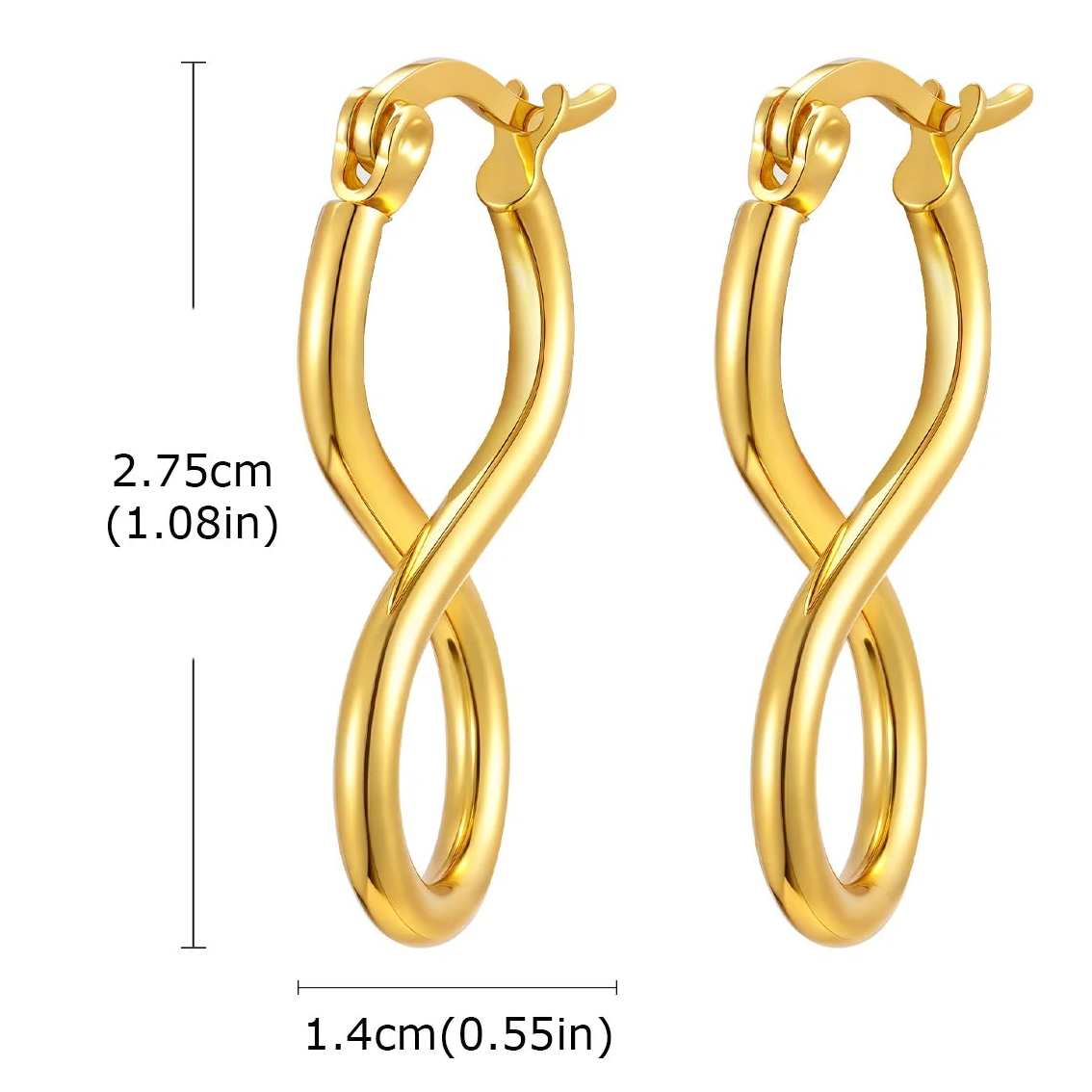 Boucles d'oreilles pendantes symbole infini géométrique 