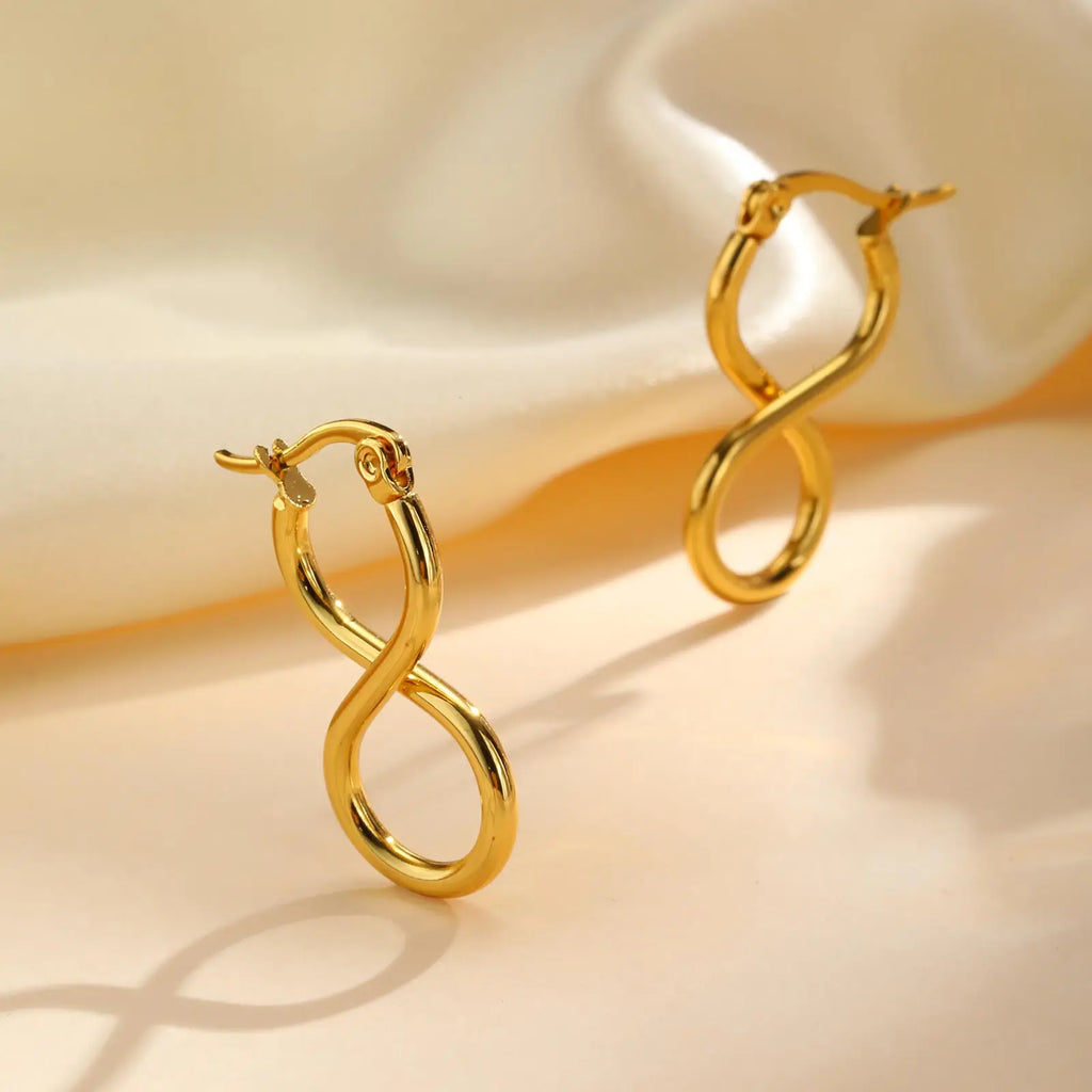 Boucles d'oreilles pendantes symbole infini géométrique 