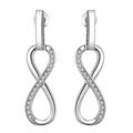 Boucles d'oreilles pendantes symbole infini orné de strass