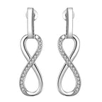 Boucles d'oreilles pendantes symbole infini orné de strass