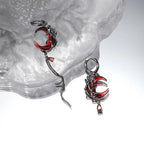 Boucles d'Oreilles Pendantes Lune Femme