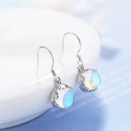 Boucles d'oreilles pendantes pierre de lune éclat céleste