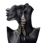 Boucles d'Oreilles Pendantes Plumes de Faisan