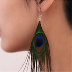 Boucles d'Oreilles Pendantes Plumes de Pan