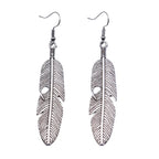 Boucles d'Oreilles Pendantes Plumes pour Femme argent