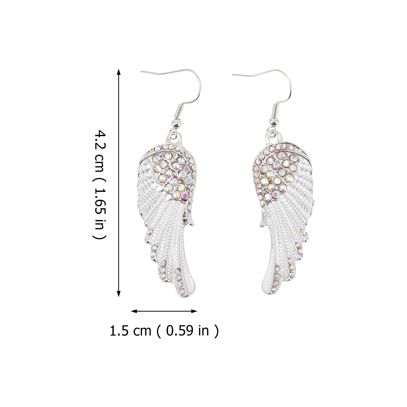 Boucles d'oreilles pendantes femme ailes d'ange 