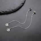Boucles d'Oreilles Pendantes Pour Femme Arbre de Vie argent