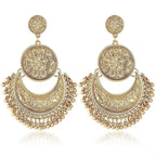 Boucles d'Oreilles Pendantes Style Bohême Baroque or 