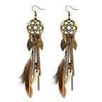 Boucles d'Oreilles Pendantes Style Tribal Ethnique