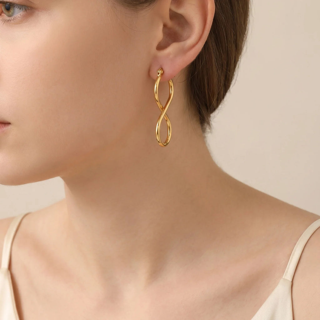 Boucles d'oreilles pendantes symbole infini