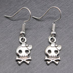 Pirate knot skull drop earrings