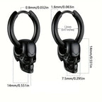 Boucles d'Oreilles Pendantes Tête de Mort pour Homme