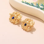 Boucles d'oreilles rondes abeille or