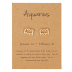 Boucles d'Oreilles Signe du Zodiaque 12 Constellations verseau