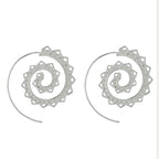 Boucles d'Oreilles Spirale Créoles Femme argent