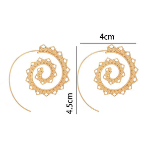Cercei Creole Spirală pentru Femei 