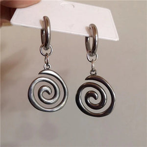 Boucles d'Oreilles Spirale Femme Pendantes