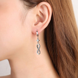 Boucles D'Oreilles Symbole Infini Pendantes Femme