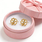 Four-leaf clover earrings with four openwork hearts