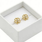 Openwork four-heart clover earrings 