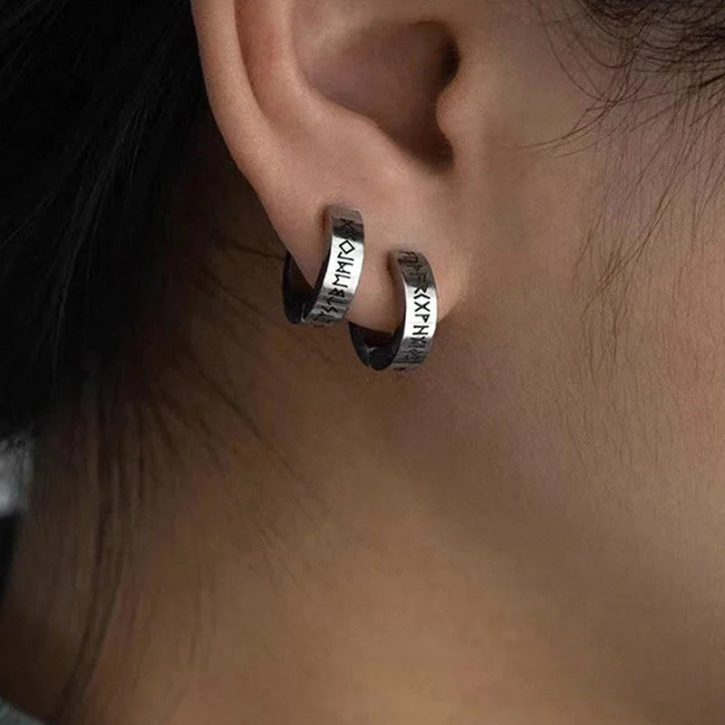 Boucles D'Oreilles Viking Créoles Homme Femme Celtique Nordique
