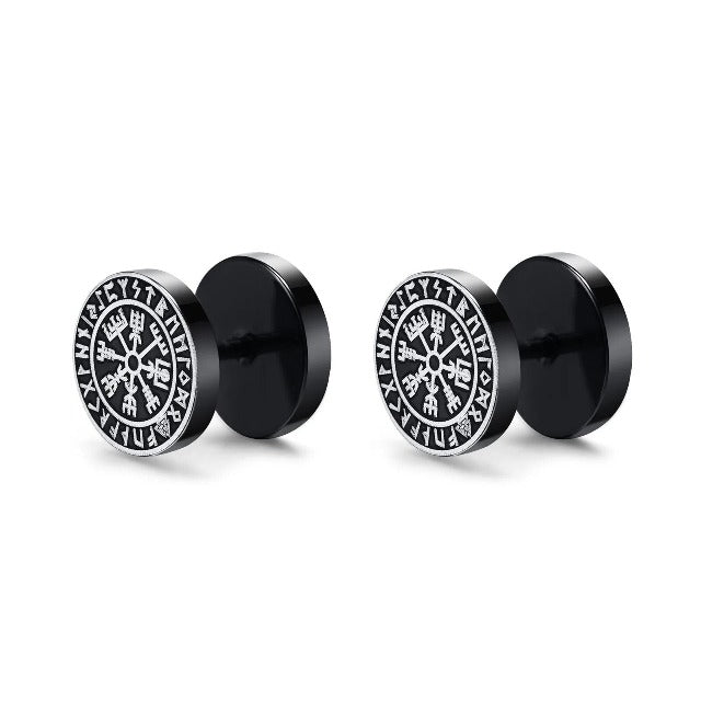 Boucles D'oreilles Viking Homme JewelryWe - Design Nordique En Acier Inoxydable