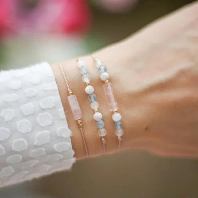 Bracelet 3 rangs avec Crystal Pierre de Lune