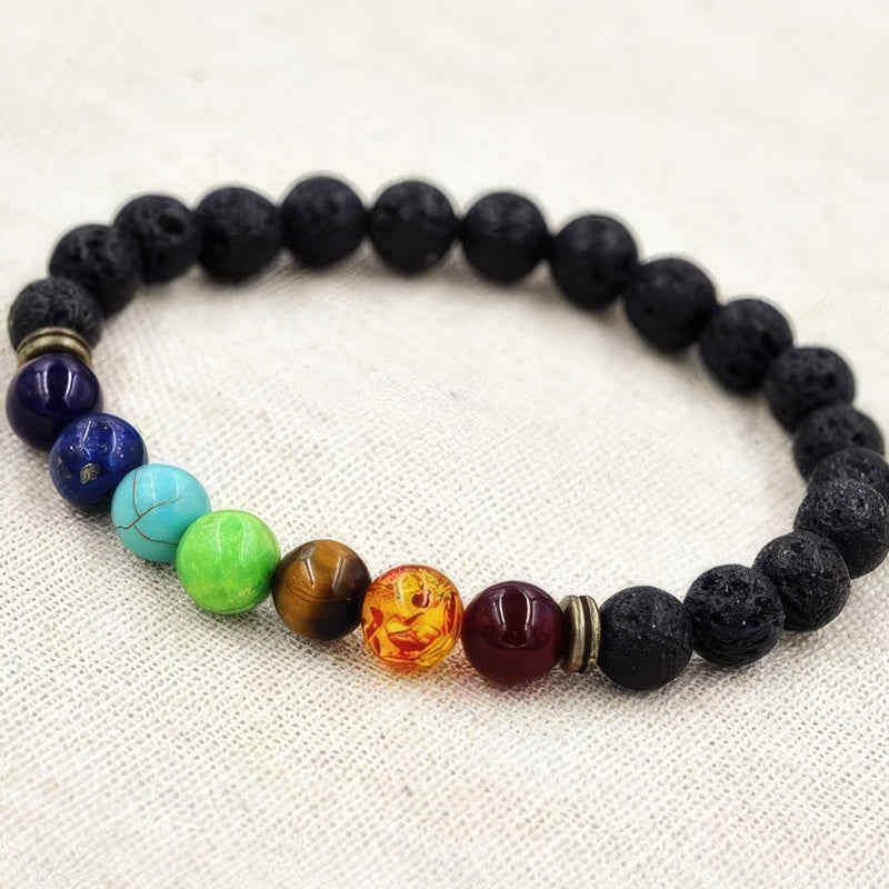 Pulsera 7 Chakras Piedra de Lava 