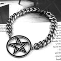 Bracelet Acier Pentacle Sorcellerie Gourmette Wiccan
