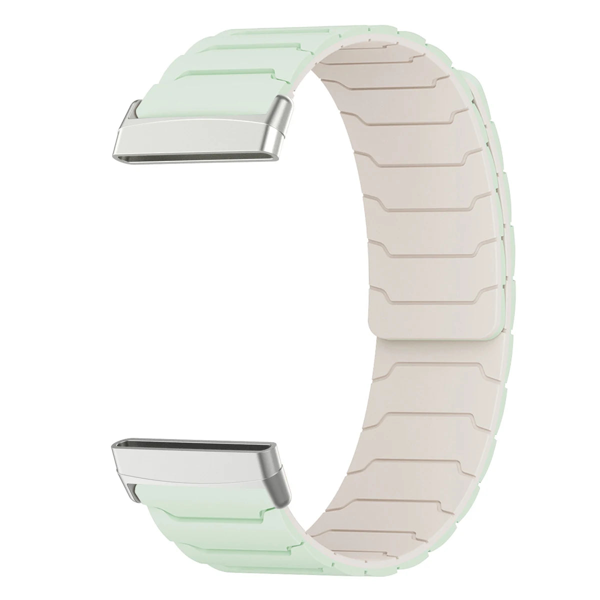 Magnetarmband für Fitbit Versa 3, Versa 4, Sense 1 und Sense 2 Uhr weiß-grün