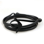 Breites verstellbares Ankerarmband in Schwarz