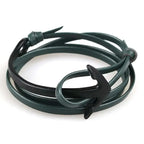 Breites verstellbares Ankerarmband in Schwarz und Grün